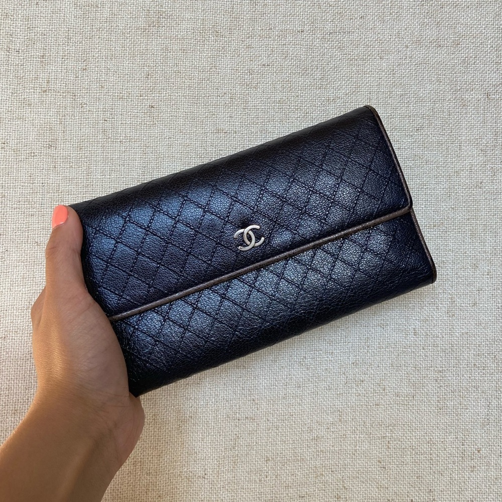 Chanel Coated Caviar Trifold Wallet